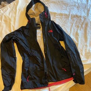 Black Northface rain coat